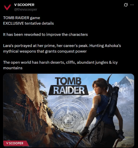 曝《古墓麗影》新作歷經(jīng)深度重制 巔峰期勞拉即將登場