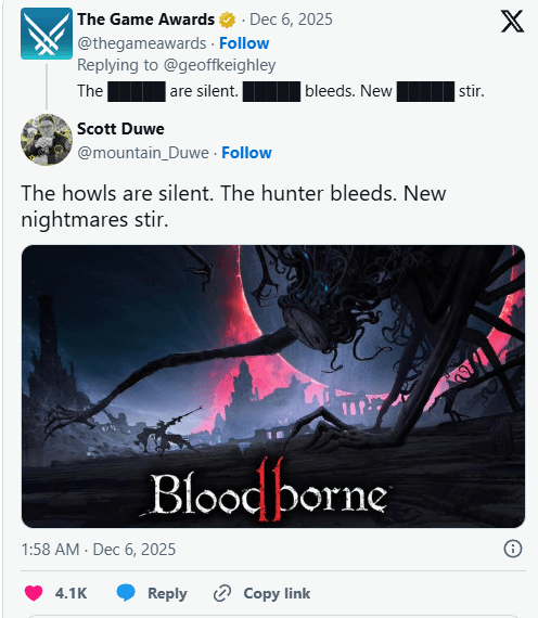 TGA神秘驚喜？外媒稱《血源2》大概率無望